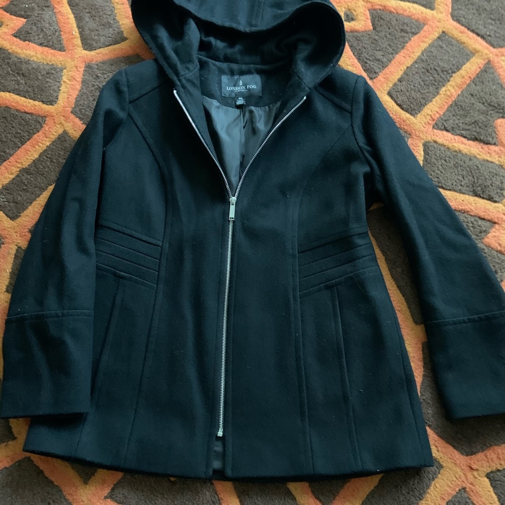London Fog Black Pea Coat